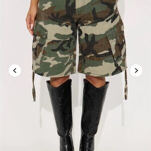Fashion Nova Green Camouflage Cargo Shorts